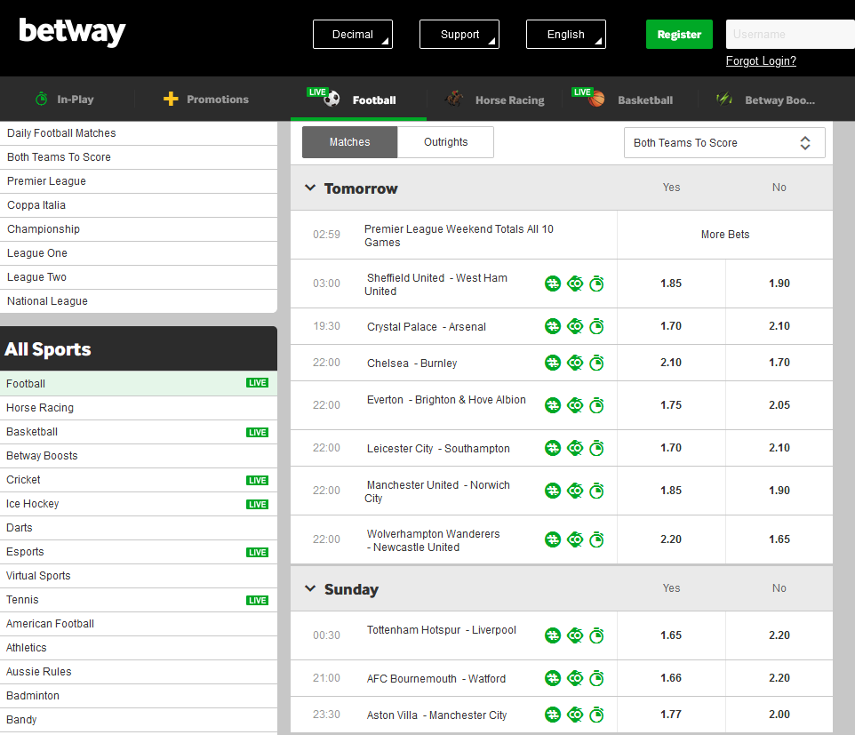 Both teams to score tips