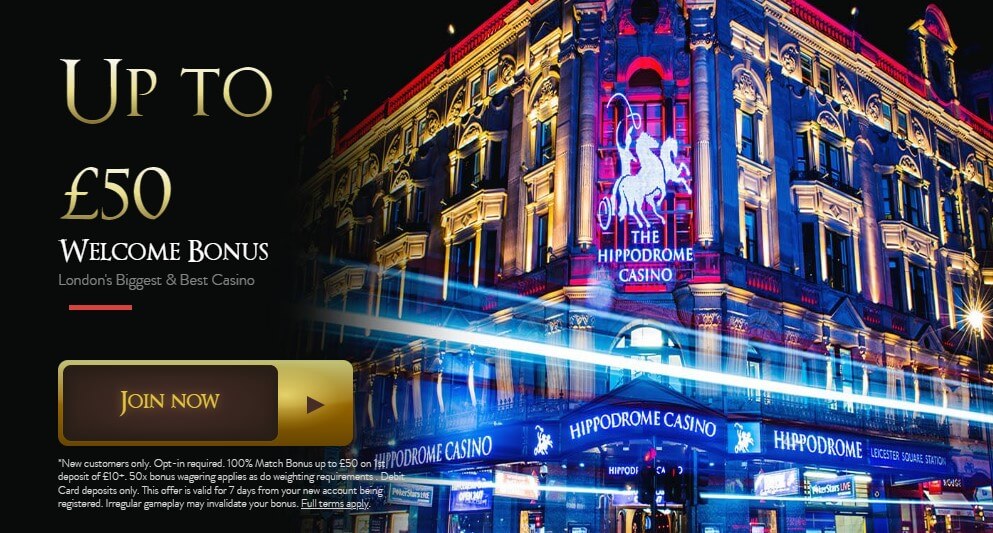 Welcome bonus Hippodrome online casino